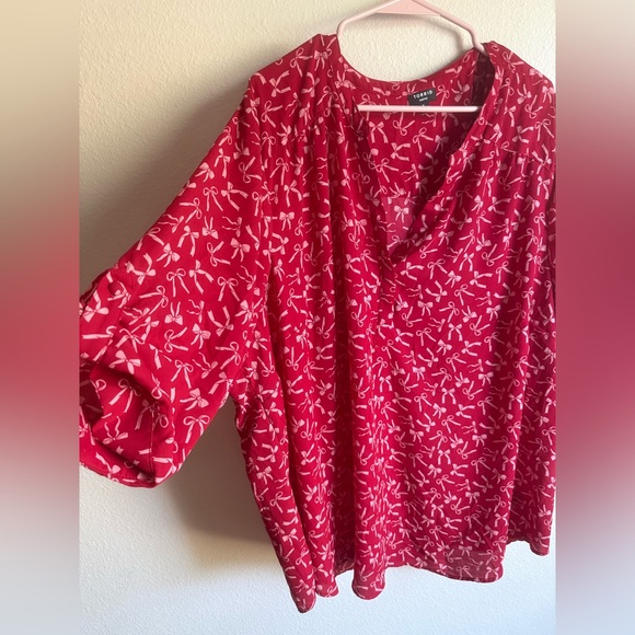 Torrid Harper Georgette Bow Blouse - Picture 2 of 7